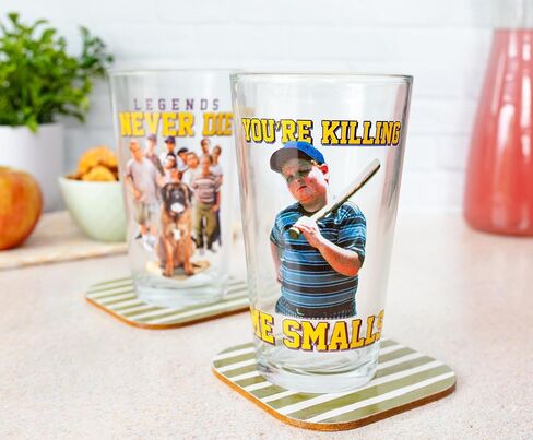 نظارات Sandlot Legends and Smalls Pint، مجموعة من 2 | قدح البيرة للمشروبات الكحولية ومشروبات الحانة | كل منها يحمل 16 أونصة in Saudi Arabia