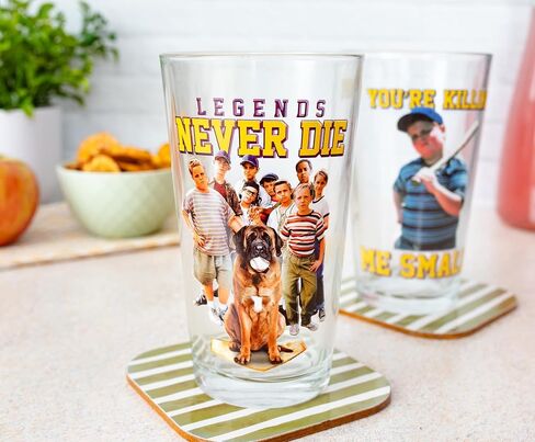نظارات Sandlot Legends and Smalls Pint، مجموعة من 2 | قدح البيرة للمشروبات الكحولية ومشروبات الحانة | كل منها يحمل 16 أونصة in Saudi Arabia