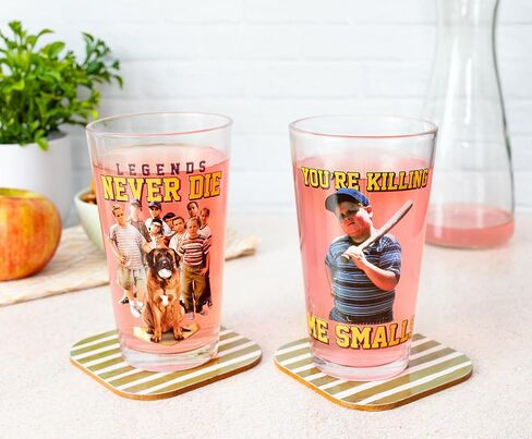 نظارات Sandlot Legends and Smalls Pint، مجموعة من 2 | قدح البيرة للمشروبات الكحولية ومشروبات الحانة | كل منها يحمل 16 أونصة in Saudi Arabia