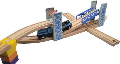 Wooden Train Track Drop Down Suspension Bridge Compatible All Brands in Saudi Arabia