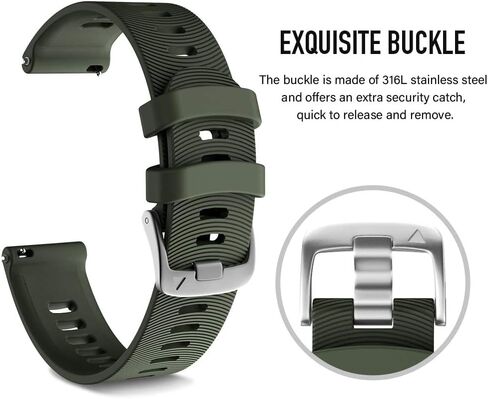 سوار بديل ABELTA 20 ملم لساعة Garmin Forerunner 245 Band/Forerunner 55 Band/Galaxy Watch 5 Pro (أخضر جيشي) in Kuwait