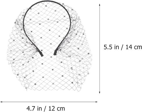Beaupretty Rhinestone Mesh Veil Headband Vintage Veil Hair Hoop Bridal Wedding Tea Party Mesh Headdress for Women Girls (White) in Saudi Arabia