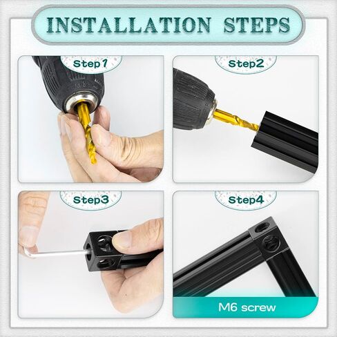 ترقية 8 قطع مكعب دعامة زاوية من سلسلة 2020 باللون الأسود (20 × 20 × 20 مم)، تتضمن 24 قطعة M5 ومسامير M6 وصواميل انزلاقية، 1 قطعة صنبور M6، 1 قطعة مفتاح ربط 3 مم و4 مم للفتحة 6 مم 20S ملحقات قضبان الألومنيوم in Kuwait