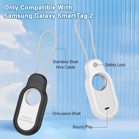 KPSIHRIO 4 عبوات Smart Tag 2 حافظة حامل آمنة مع كابل سلكي وملحقات مفتاح ألين متوافقة مع Samsung Galaxy SmartTag2، SmartTag 2 غطاء غطاء لمفتاح أمتعة الحيوانات الأليفة (أسود + أبيض) in Kuwait