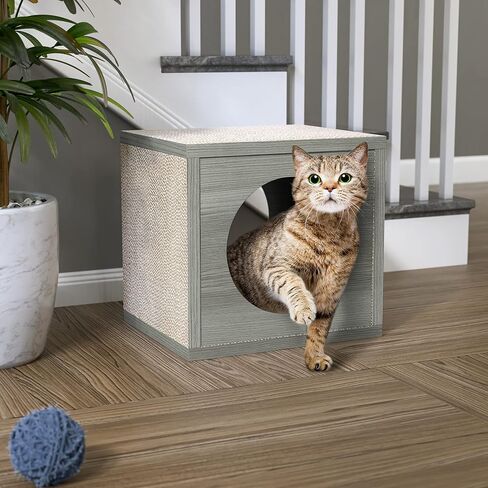 Way Basics Premium Cube Cat Scratcher Lounge - امسح ولعب zBoard يدوم لفترة أطول 5 مرات in Kuwait
