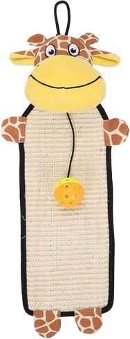 PET LIFE 'Paw-Pleasant' Hanging Sisal & Jute Carpet Kitty Cat Scratcher with Toy in Saudi Arabia