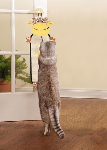 PET LIFE 'Paw-Pleasant' Hanging Sisal & Jute Carpet Kitty Cat Scratcher with Toy in Saudi Arabia