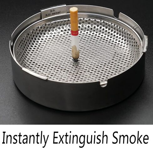Outdoor Ashtrays for Cigarettes Patio with Filter Ash Tray Sets for Weed Metal Windproof Smokeless Large Ashtray for Home,Office,Indoor,Parties in Kuwait