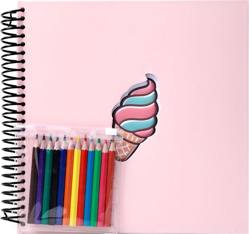 Bibiage Sketch Book for Kids Ages 6 7 8 9 10 11 12, 9 x 9 Inch Spiral Drawing Pad for Kids to Write Stories, Hardcover Sketch Pad Kit Gift for Boys and Girls 6-8 in Saudi Arabia