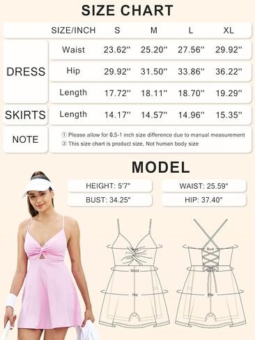 IFFEI Women's Spaghetti Straps Tennis Dress with Shorts and Pocket Open Back Lace Up Athletic Workout Dresses in Saudi Arabia