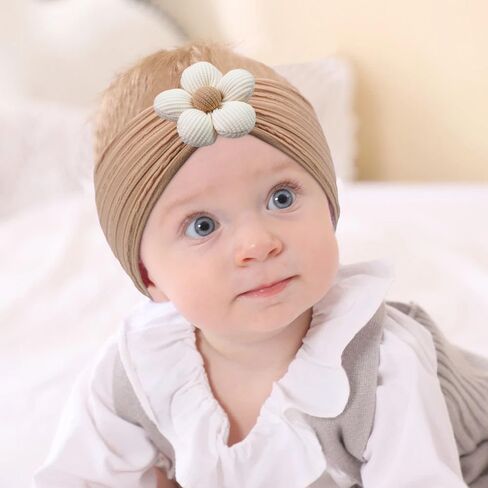 CÉLLOT 5 Pcs Baby Flower Headband, Baby Girls Nylon Headbands Super Stretchy Soft Headbands Baby Girl Accessories for Newborn Infant Toddler and Kids in Saudi Arabia