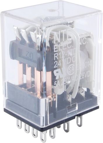 NTE Electronics R12-17D3-24 Series R12 General Purpose DC Relay, 4PDT Contact Arrangement, 5 Amp, 24 VDC in Saudi Arabia