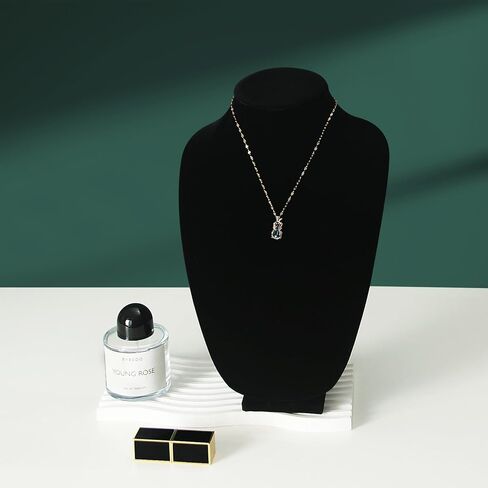 Julsky 3 قطعة/الحزمة قلادة ثلاثية الأبعاد عرض تمثال نصفي قلادة حامل لبيع منظم حامل مجوهرات مخملي أسود (أسود) in Kuwait