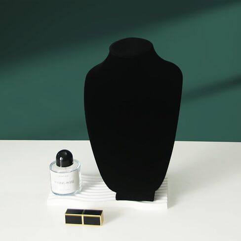 Julsky 3 قطعة/الحزمة قلادة ثلاثية الأبعاد عرض تمثال نصفي قلادة حامل لبيع منظم حامل مجوهرات مخملي أسود (أسود) in Kuwait