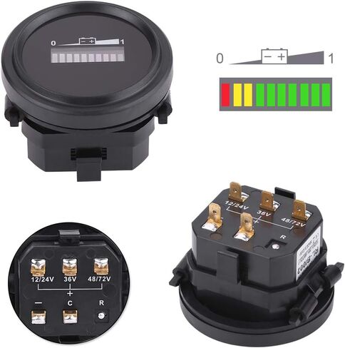 for Golf cart Battery Meter 48v, Acouto Battery Indicator, 12V/24V/36V/48V/72V LED Digital Battery Indicator Meter Gauge IP65 LED Battery Gauge for Cart in Saudi Arabia
