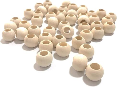 مجموعات حرفية SUNTQ Macrame مكونة من 80 قطعة - مجموعة متنوعة من الخرز الخشبي و50 قطعة من الخرز الخشبي و30 قطعة من الحلقات الخشبية للحرف اليدوية والمكرامية in Kuwait