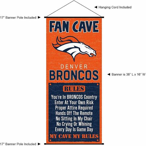 Denver Broncos Man Cave Fan Banner Wall Door Scroll in Saudi Arabia