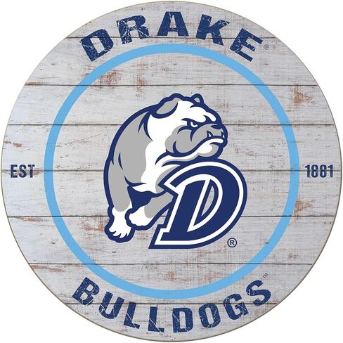 Drake Bulldogs Weathered Circle Sign, 20x20 Inches, Bulldogs Decor for Dorm Room, Fan Cave, Living Room; Display Your Team Spirit with This Drake Bulldogs Wall Art in Saudi Arabia