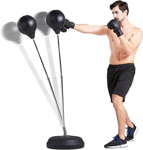 UpgradeWith Inflatable Punching Bag Stand for Adults | Adjustable 53"-61" Boxing Bag I Immediate Bounce Material Punching Bag with Stand | Punching Bag for Adults I Indoor and Outdoor Punching Dummy in Kuwait