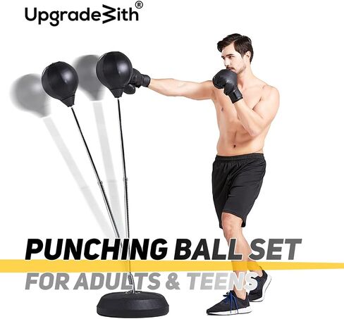 UpgradeWith Inflatable Punching Bag Stand for Adults | Adjustable 53"-61" Boxing Bag I Immediate Bounce Material Punching Bag with Stand | Punching Bag for Adults I Indoor and Outdoor Punching Dummy in Kuwait