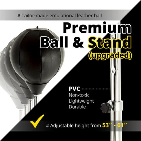UpgradeWith Inflatable Punching Bag Stand for Adults | Adjustable 53"-61" Boxing Bag I Immediate Bounce Material Punching Bag with Stand | Punching Bag for Adults I Indoor and Outdoor Punching Dummy in Kuwait