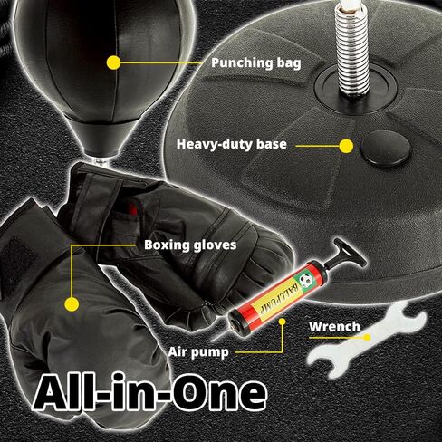 UpgradeWith Inflatable Punching Bag Stand for Adults | Adjustable 53"-61" Boxing Bag I Immediate Bounce Material Punching Bag with Stand | Punching Bag for Adults I Indoor and Outdoor Punching Dummy in Kuwait