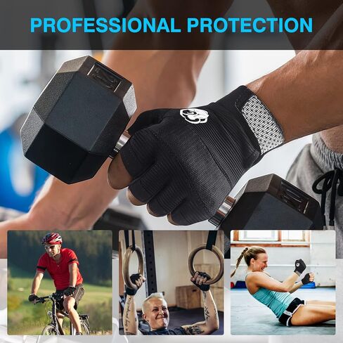 قفازات التمرين من فيتسبوت للرجال والنساء، قفازات رياضية قابلة للتنفس للتدريب، رفع الأثقال، اللياقة البدنية، ركوب الدراجات، التجديف، السحب، التمرين، حماية كاملة لراحة اليد in Kuwait