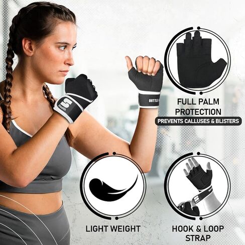قفازات رفع الأثقال الرياضية الخفية مع دعم لف المعصم، مبطن لحماية راحة اليد، قفازات تمرين الصالة الرياضية للرجال والنساء، تدريب اللياقة البدنية، رفع الأثقال، كمال الأجسام، E9 in Kuwait