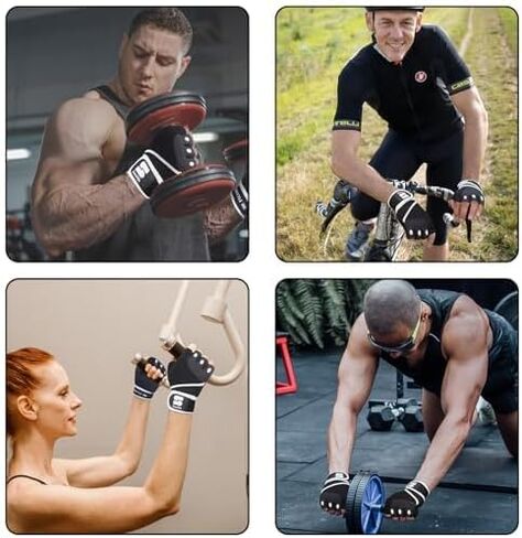 قفازات رفع الأثقال الرياضية الخفية مع دعم لف المعصم، مبطن لحماية راحة اليد، قفازات تمرين الصالة الرياضية للرجال والنساء، تدريب اللياقة البدنية، رفع الأثقال، كمال الأجسام، E9 in Kuwait