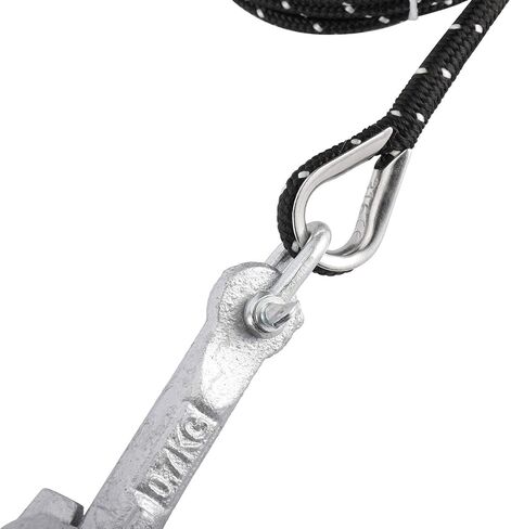 NovelBee 3/16 Inch X 100 Feet Double Braid Nylon Anchor Line with Stainless Steel Thimble and Hook (Black/White) in Saudi Arabia