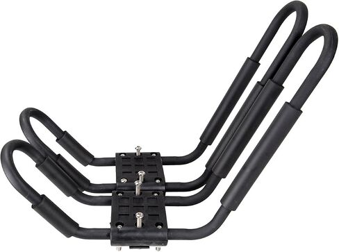 ECOTRIC Universal Kayak Roof Rack J-Bar Rack HD Kayak Carrier Holder Canoe Boat Surf Ski Board Roof Top Mounted on Crossbar for Car SUV Truck - Set of 2 in Saudi Arabia