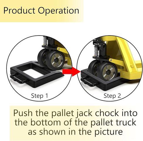 Yesland 2 Pack Rubber Pallet Jack Chock, 14.2 x 11.5 x 2 Inch Heavy Duty Pallet Truck Stopper Black Wheel Stop Chock for Truck Pallet Jack in Saudi Arabia