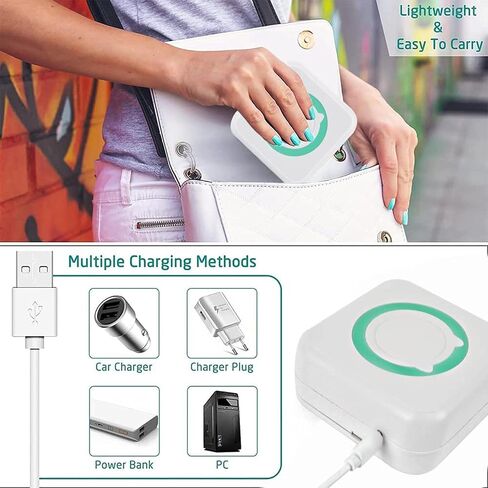 TVAIGER Mini Printer Portable, Inkless Sticker Printer with 6 Rolls Printing Paper, Bluetooth Thermal Pocket Printer for Receipt, Memo, Notes, DIY Scrapbook, Photo Printer (Green) in Saudi Arabia