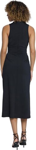 Maggy London Draped Mock Neck Sleeveless Sheath Ruched Waist | Black Dresses for Women in Kuwait