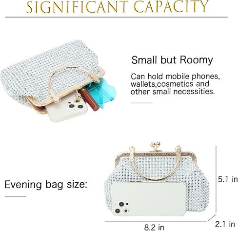 حقيبة سهرة سباركلي للسهرة للنساء محفظة بمقبض 2way حقيبة ترتر لامعة حقائب يد صغيرة مناسبة لحفلات الزفاف in Kuwait