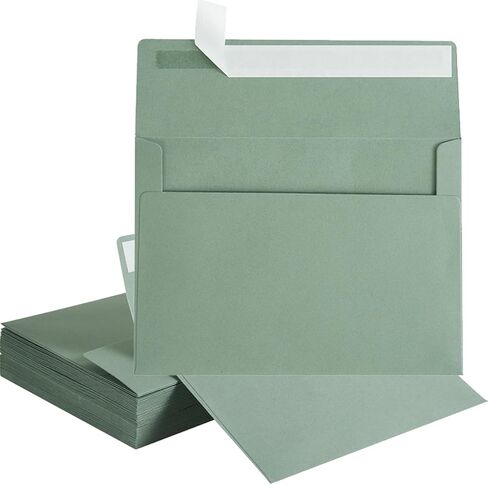Wishhop 100 حزمة من مظاريف Sage-Green A7 ذاتية اللصق مقاس 5x7 للدعوات، وبطاقات تهنئة مقاس 5x7 in Saudi Arabia