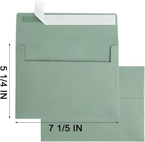Wishhop 100 حزمة من مظاريف Sage-Green A7 ذاتية اللصق مقاس 5x7 للدعوات، وبطاقات تهنئة مقاس 5x7 in Saudi Arabia