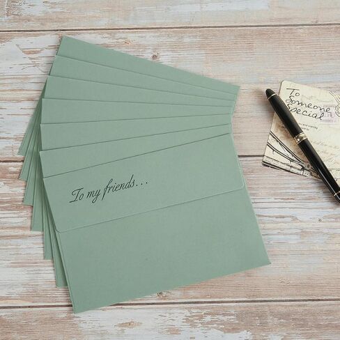 Wishhop 100 حزمة من مظاريف Sage-Green A7 ذاتية اللصق مقاس 5x7 للدعوات، وبطاقات تهنئة مقاس 5x7 in Saudi Arabia