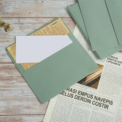 Wishhop 100 حزمة من مظاريف Sage-Green A7 ذاتية اللصق مقاس 5x7 للدعوات، وبطاقات تهنئة مقاس 5x7 in Saudi Arabia