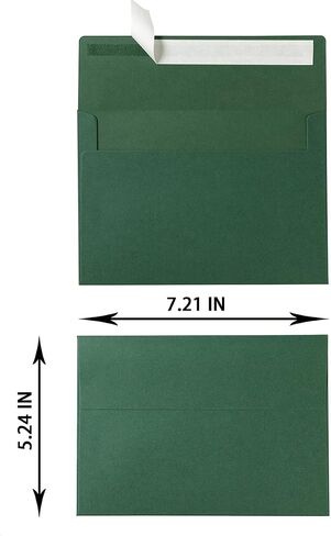Wishhop 100 حزمة من مظاريف Sage-Green A7 ذاتية اللصق مقاس 5x7 للدعوات، وبطاقات تهنئة مقاس 5x7 in Saudi Arabia