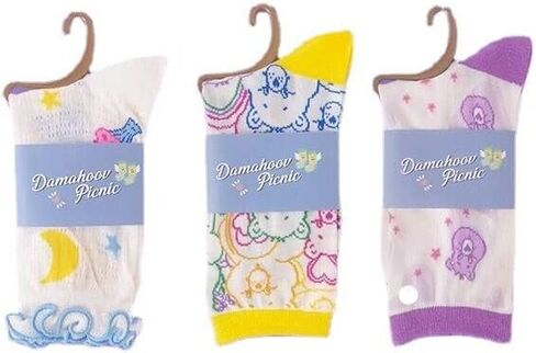 CheeseandU 3 Pairs Women Girls Super Cute Grumpy Candy Bear Socks Novelty Care Bears Crew Socks Autumn Cotton Crew Socks Ideal Gift for Kids Girls Ladies Womens Bday Gift in Kuwait
