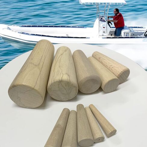 asdmm قارب الطوارئ مجموعات المكونات الخشبية الناعمة، البحرية مدبب مخروطي من خلال بدن استنزاف توقف، متنوعة 1/5 "إلى 1 3/5"، 10 قطع in Kuwait