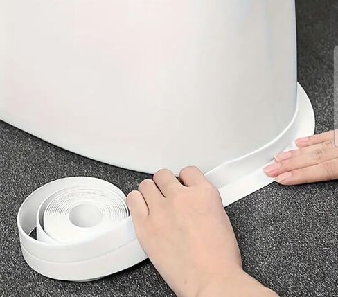 5 Pack, 25FT White Caulk Tape for Bath & Kitchen,Caulking Tape for Bathroom Caulking White Self Adhesive Caulk Strip,tub Surround,Toilet Bowl Stick on Gel,Kitchen Countertop (0.87" x 4.9Ft) in Saudi Arabia