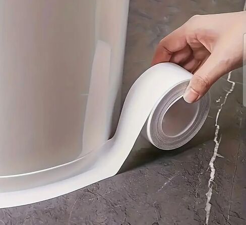 5 Pack, 25FT White Caulk Tape for Bath & Kitchen,Caulking Tape for Bathroom Caulking White Self Adhesive Caulk Strip,tub Surround,Toilet Bowl Stick on Gel,Kitchen Countertop (0.87" x 4.9Ft) in Saudi Arabia