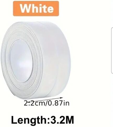 5 Pack, 25FT White Caulk Tape for Bath & Kitchen,Caulking Tape for Bathroom Caulking White Self Adhesive Caulk Strip,tub Surround,Toilet Bowl Stick on Gel,Kitchen Countertop (0.87" x 4.9Ft) in Saudi Arabia