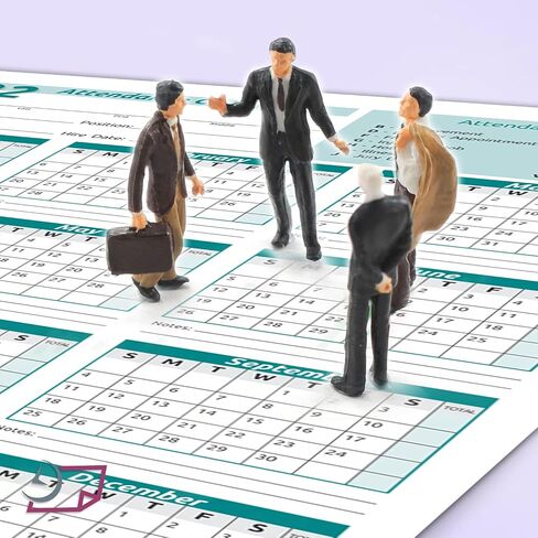 NextDayLabels - بطاقات تقويم الحضور لتعقب العمل - 8 ½ X 11 بطاقة/عبوة مكونة من 25 ورقة (لون أخضر - 2024) in Saudi Arabia
