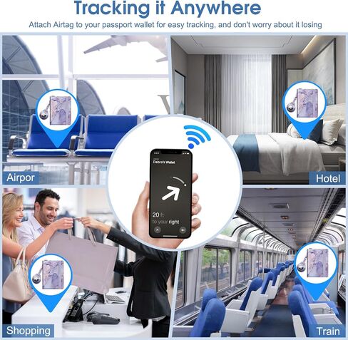 محفظة Fintie Airtag لحمل جواز السفر مع قطعتين من بطاقات الأمتعة، غطاء حافظة إكسسوارات السفر لمنع تحديد الهوية بموجات الراديو للنساء والرجال in Saudi Arabia