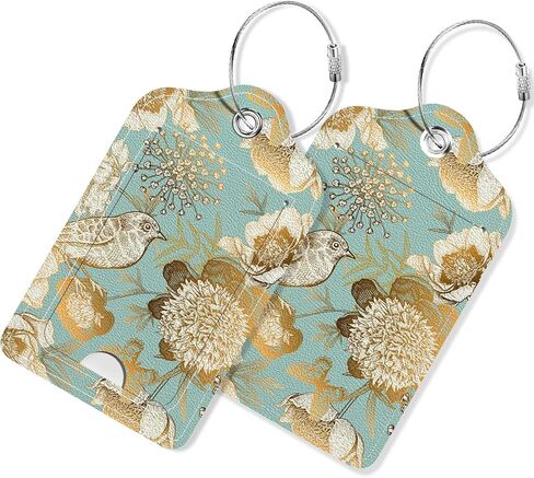 Rimilak 2 Pack PU Leather Luggage Tags for Suitcase, Travel Cruise Luggage Tag with Privacy Flap, Name ID Label and Metal Loop for Women Men Handbag School Bag Backpack, Abstrac Leopard in Kuwait