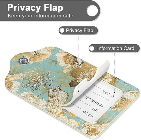 Rimilak 2 Pack PU Leather Luggage Tags for Suitcase, Travel Cruise Luggage Tag with Privacy Flap, Name ID Label and Metal Loop for Women Men Handbag School Bag Backpack, Abstrac Leopard in Kuwait