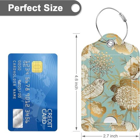 Rimilak 2 Pack PU Leather Luggage Tags for Suitcase, Travel Cruise Luggage Tag with Privacy Flap, Name ID Label and Metal Loop for Women Men Handbag School Bag Backpack, Abstrac Leopard in Kuwait